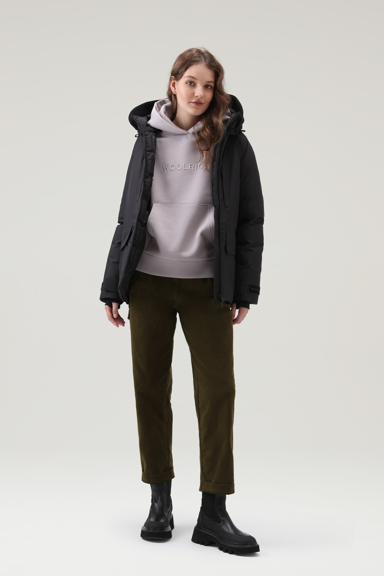Logo Fleece Hoodie Lilac photo 2 | Woolrich