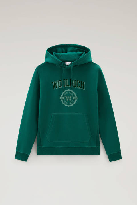 Hoodie in Pure Cotton Green photo 2 | Woolrich