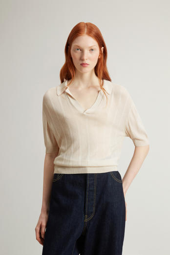 Knit Polo Shirt White | Woolrich
