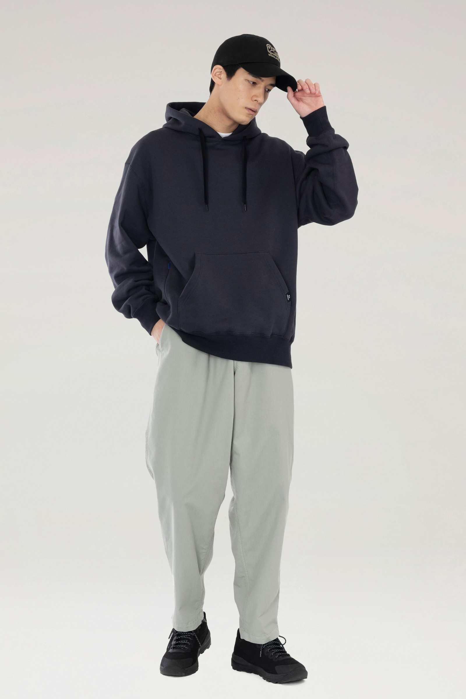 Mountain Hoodie in a Cotton Fleece and Cordura Nylon Blend Black photo 4 | Woolrich