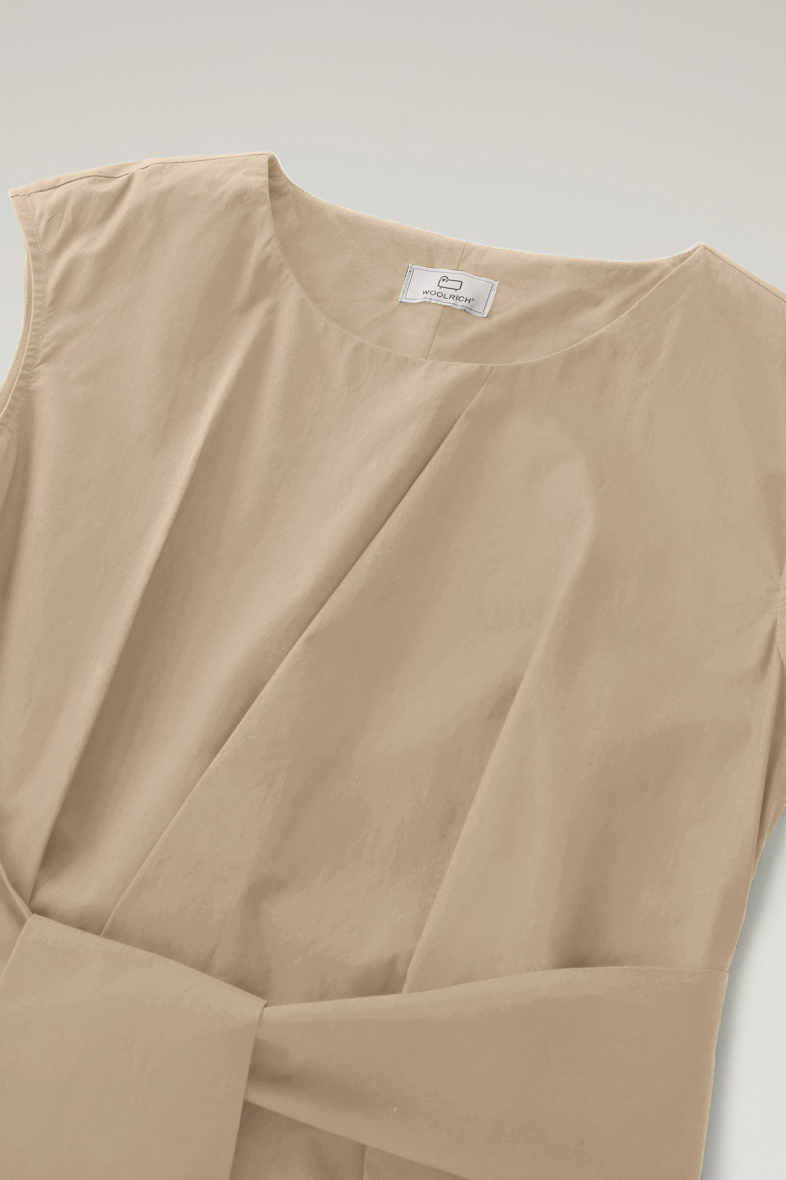 Midikleid aus reiner Baumwollpopeline beige photo 2 | Woolrich