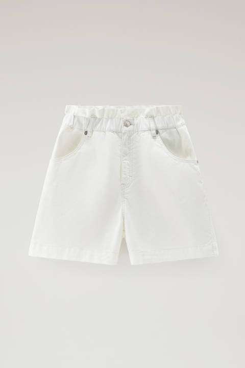 Bermuda Shorts in High-Waisted Stretch Cotton Twill White photo 2 | Woolrich