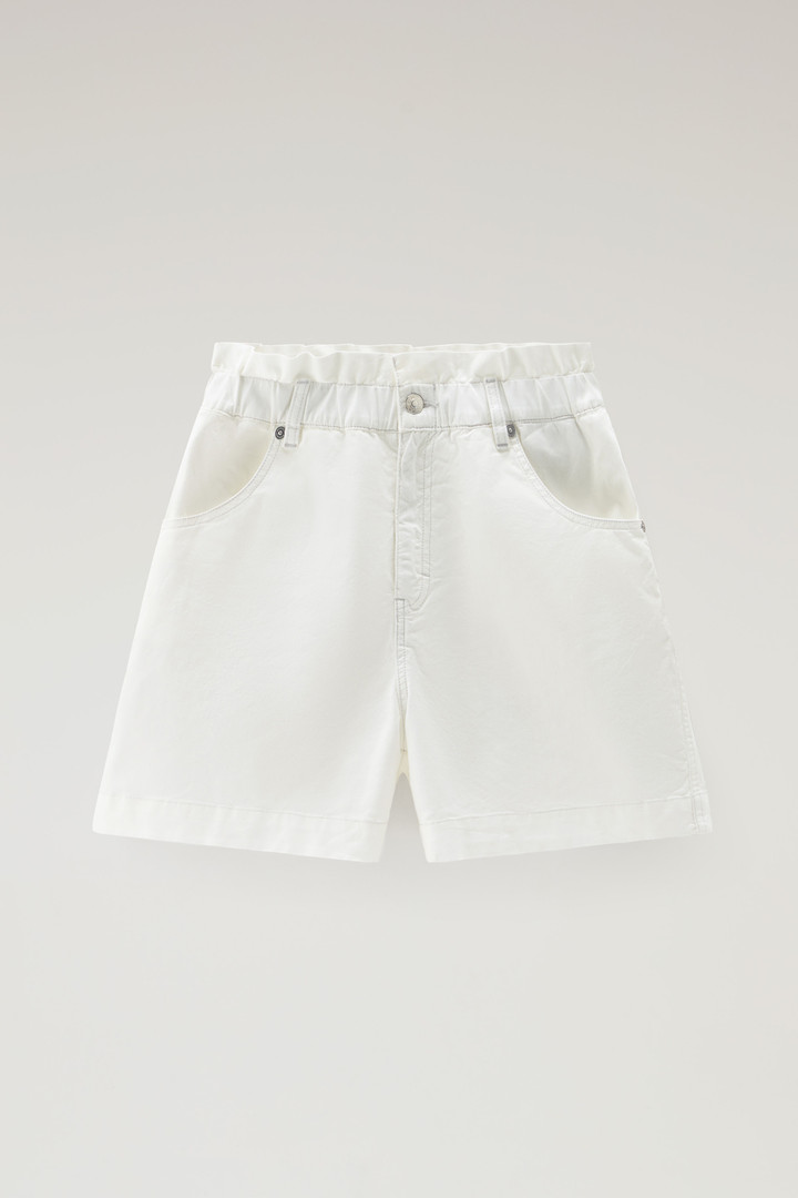 Bermuda Shorts in High-Waisted Stretch Cotton Twill White photo 4 | Woolrich