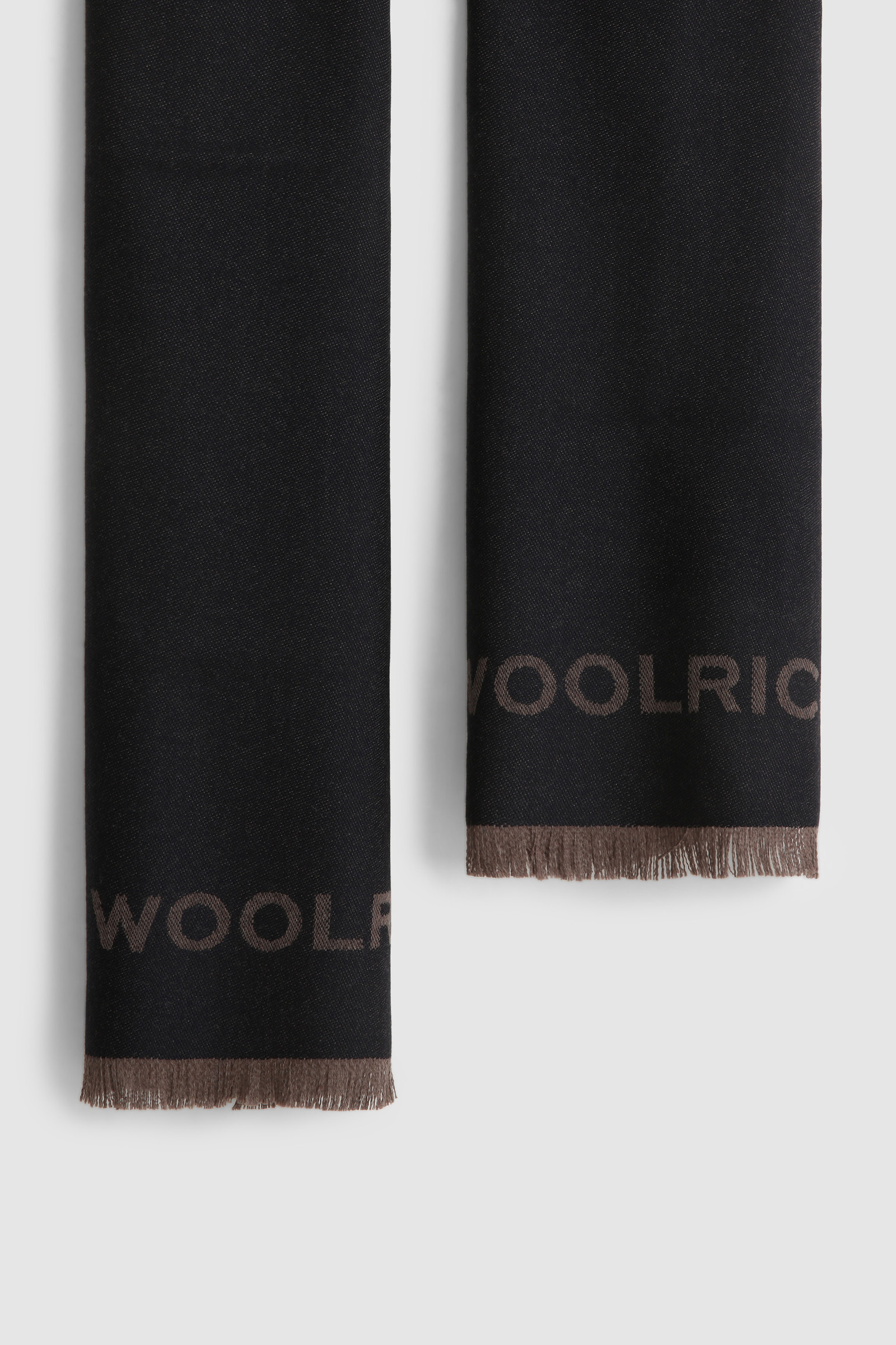 Pure Virgin Wool Scarf with Logo Blue photo 2 | Woolrich