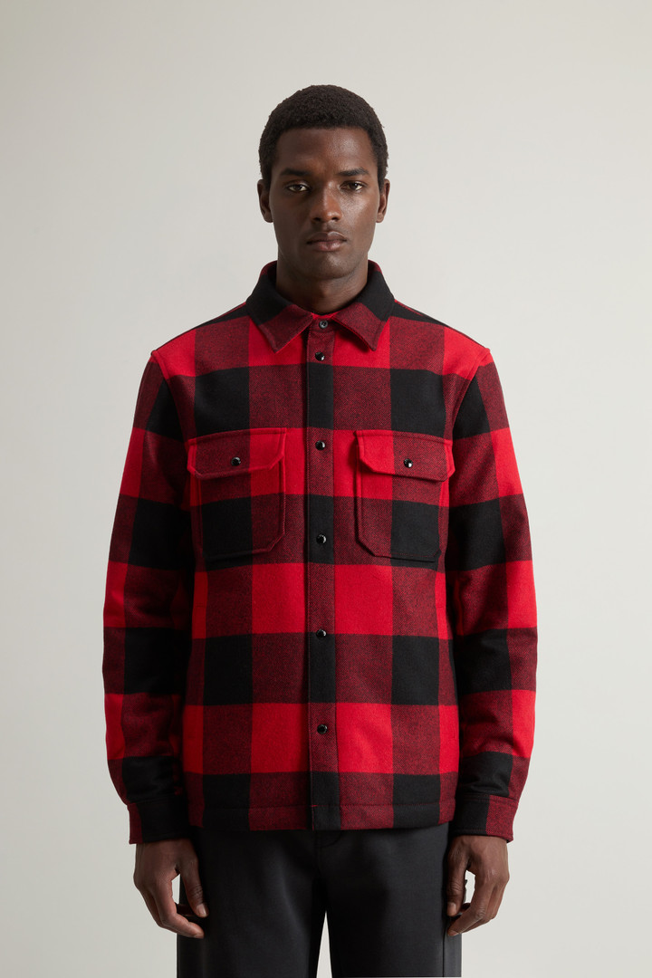 Alaskan Padded Overshirt in Checked Italian Wool Blend Red photo 1 | Woolrich