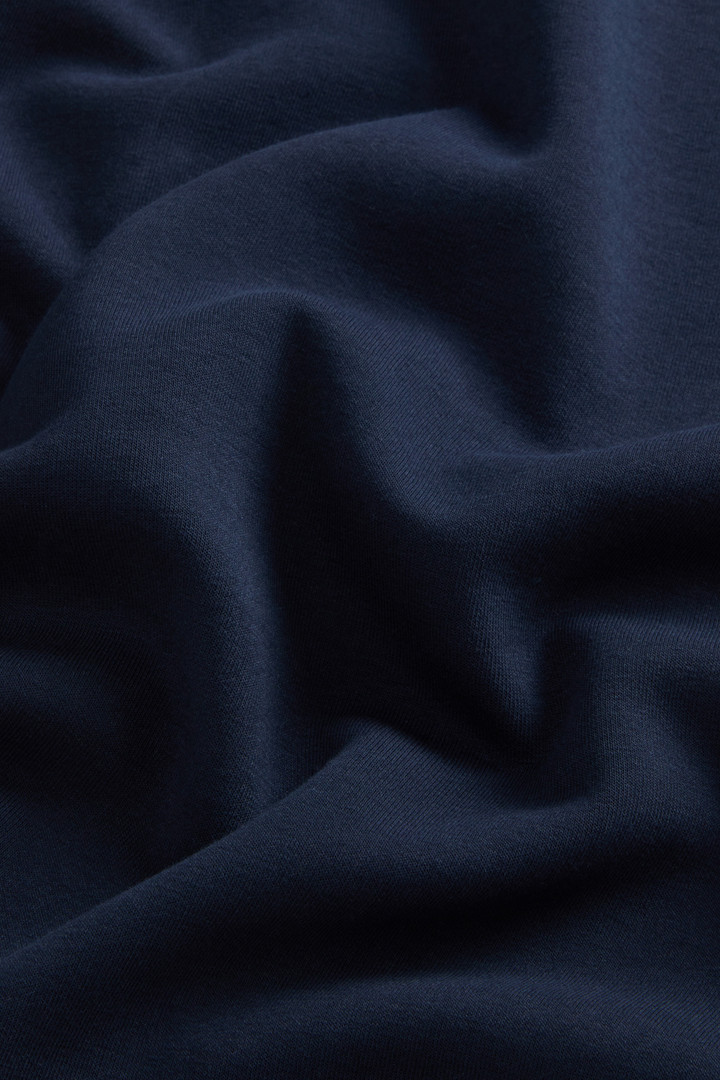Crewneck Sweatshirt in Cotton-Blend Interlock with Logo Blue photo 6 | Woolrich