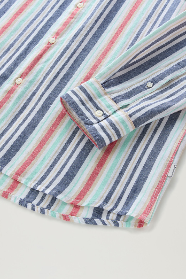 Striped Shirt in Cotton-Linen Blend Red photo 7 | Woolrich