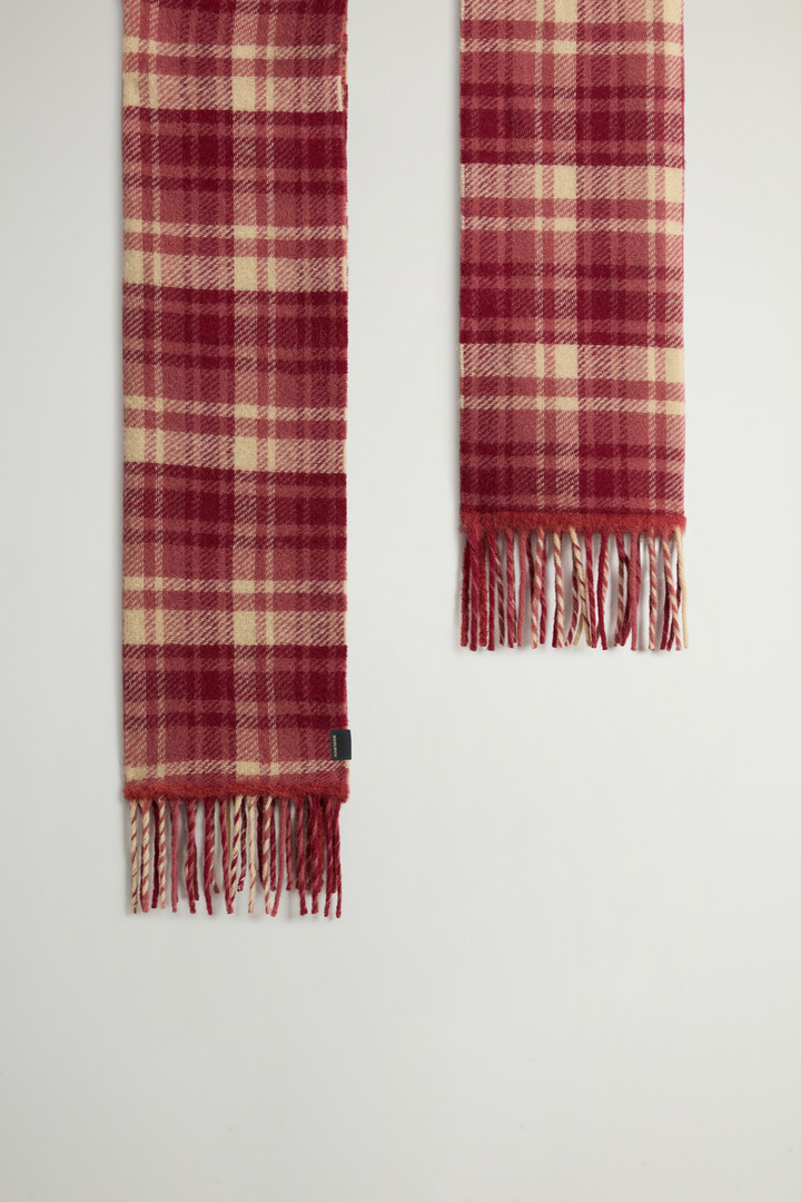 Checked Scarf in Wool and Alpaca Blend Red photo 2 | Woolrich