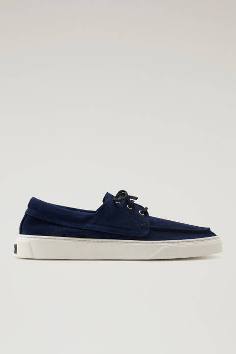 Boat Shoes in Suede Leather Blue | Woolrich