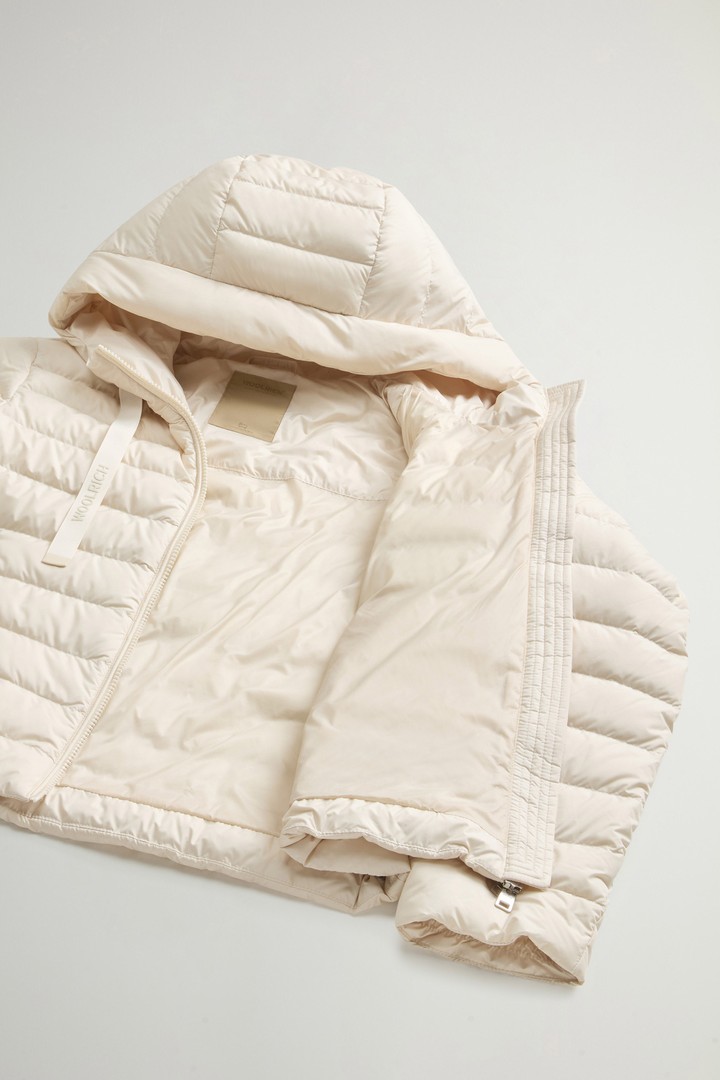 Lightweight Hooded Down Jacket in Microfiber White photo 8 | Woolrich