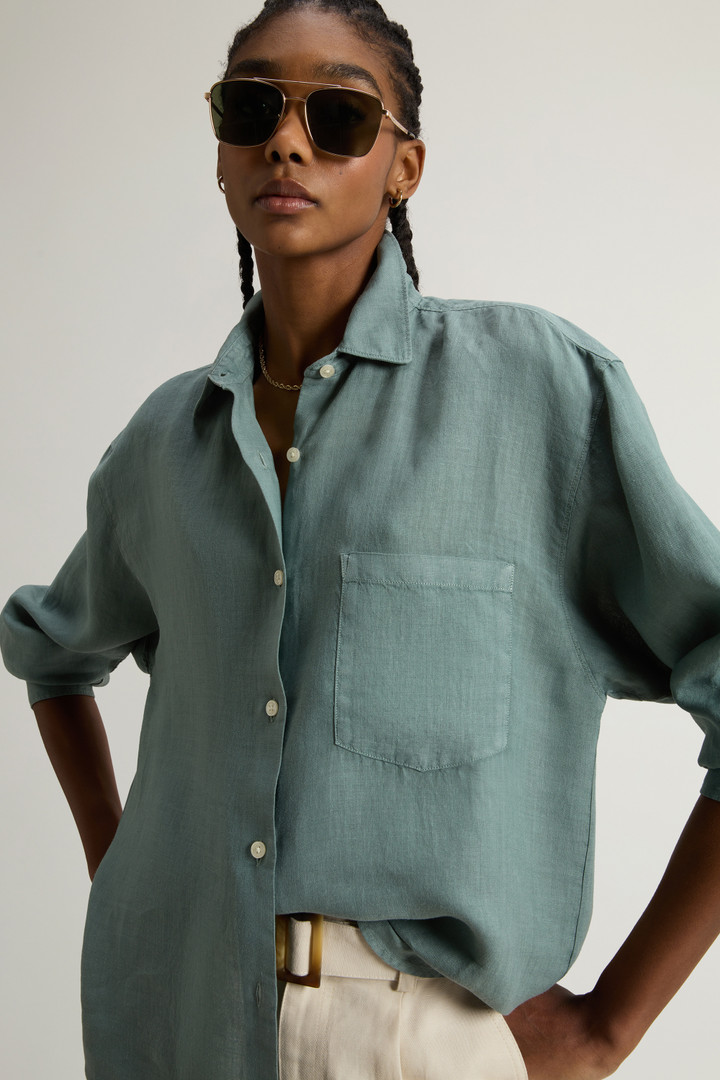 GD LINEN SHIRT Green photo 4 | Woolrich