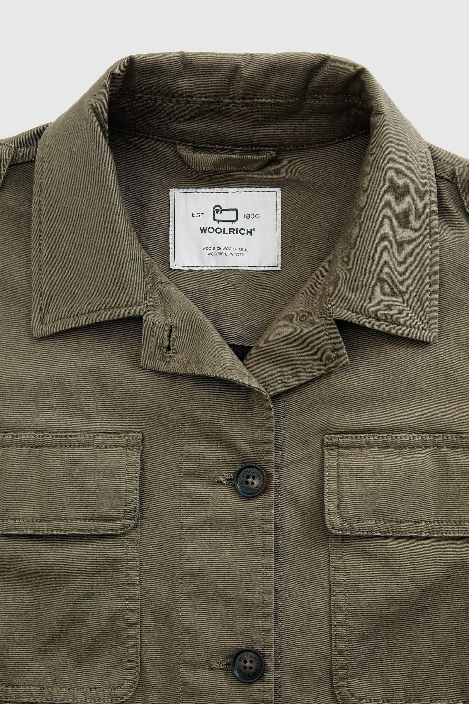 Sobrecamisa de algodón elástico verde photo 5 | Woolrich
