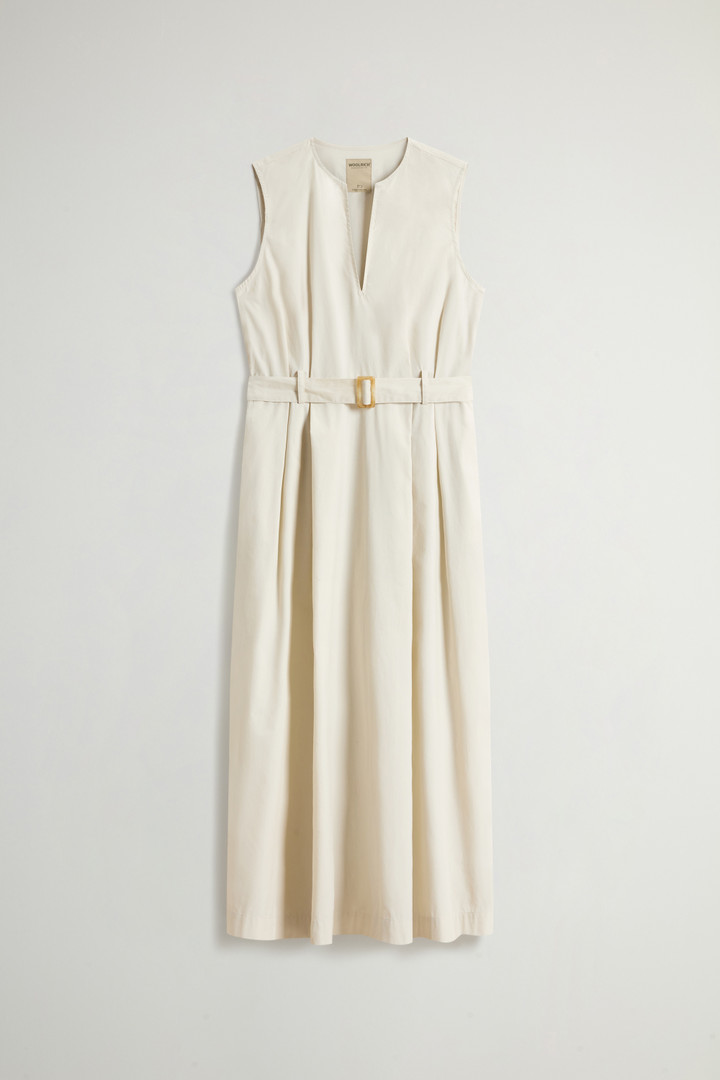 Sleeveless Dress in Pure Cotton Poplin Beige photo 5 | Woolrich