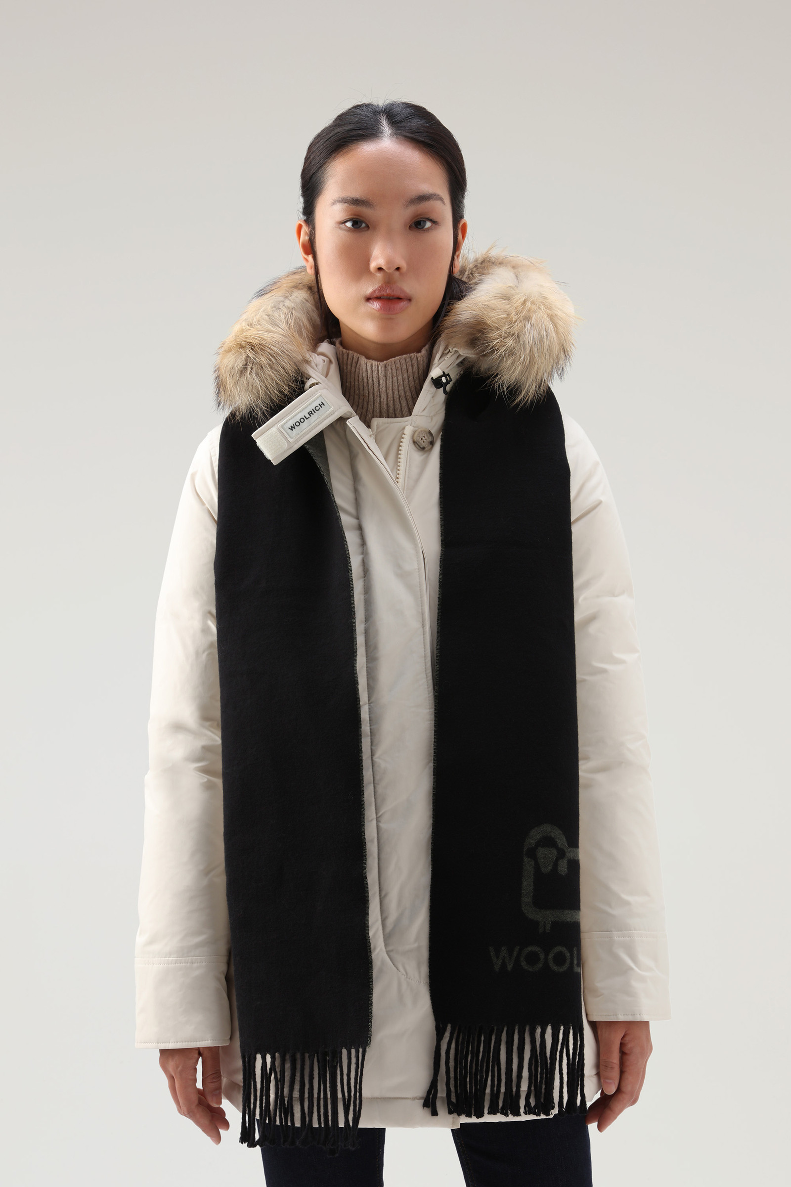 Brushed Cotton Bicolor Scarf Black photo 4 | Woolrich