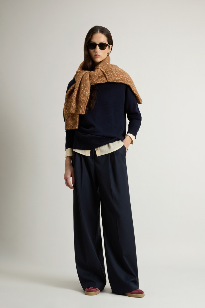 Crewneck Sweater in Virgin Wool and Cashmere Blend Blue photo 2 | Woolrich