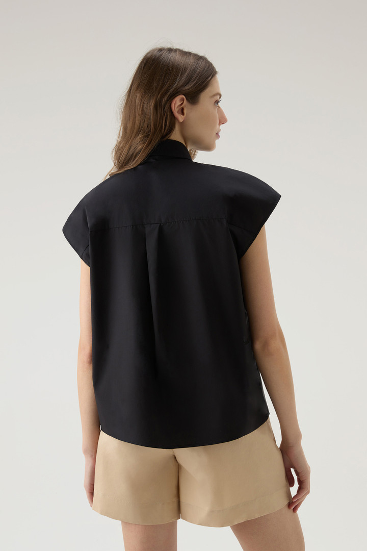 Popeline blouse van puur katoen Zwart photo 3 | Woolrich