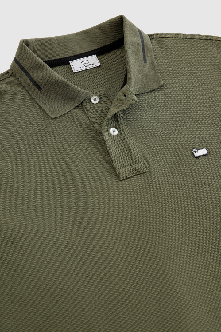 Polo in puro cotone con logo vintage sul colletto verde photo 5 | Woolrich