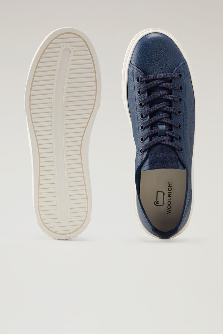 Cloud Court Sneakers in Tumbled Leather Blue photo 4 | Woolrich