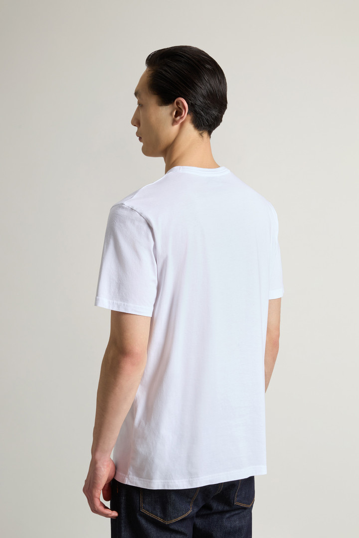 Pure Cotton T-Shirt with Logo White photo 3 | Woolrich