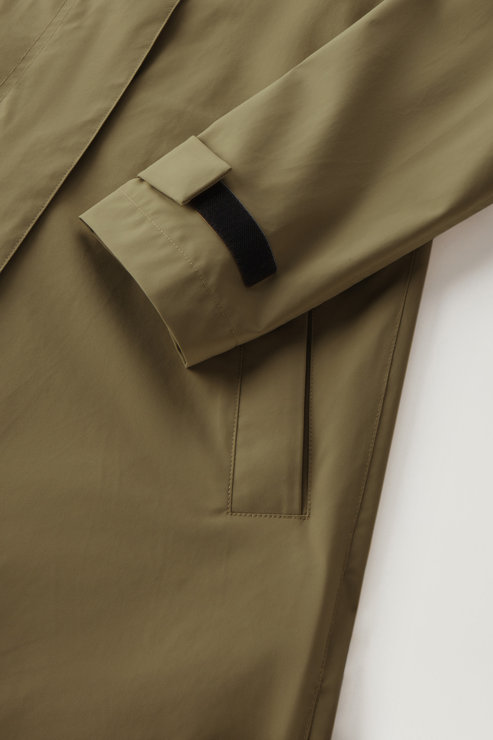 Fayette Light Trench Coat with Detachable Hood Green photo 9 | Woolrich