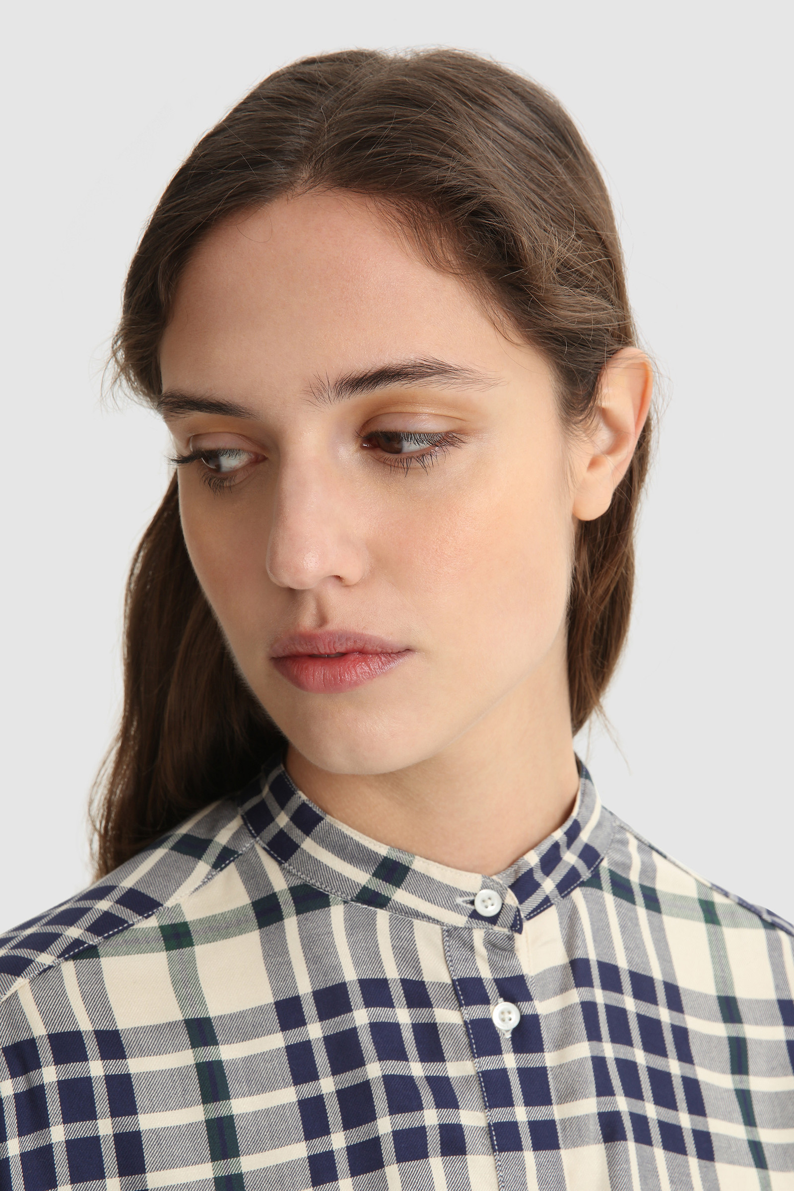 Twill Shirt with band collar