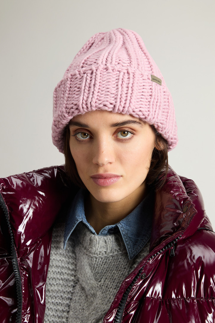 Ribbed Beanie in Wool and Alpaca Blend Pink photo 4 | Woolrich