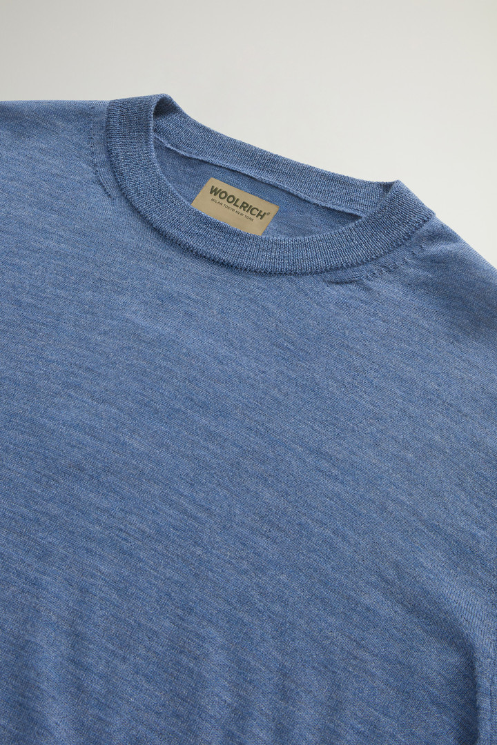 Crewneck Sweater in Pure Merino Virgin Wool Blue photo 6 | Woolrich