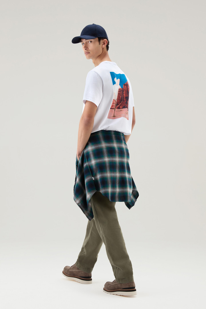 T-shirt van zuiver katoen met westernprint op de rug Wit photo 4 | Woolrich