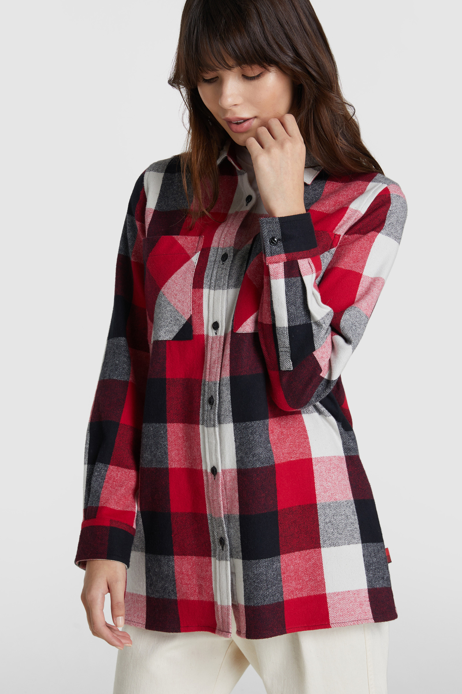 Boyfriend shirt with multicolor check pattern