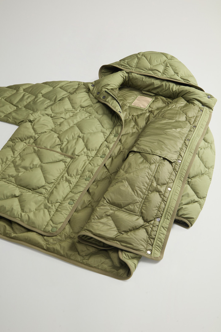 Veste façon cape Heritage en microfibre à capuche amovible Vert photo 10 | Woolrich