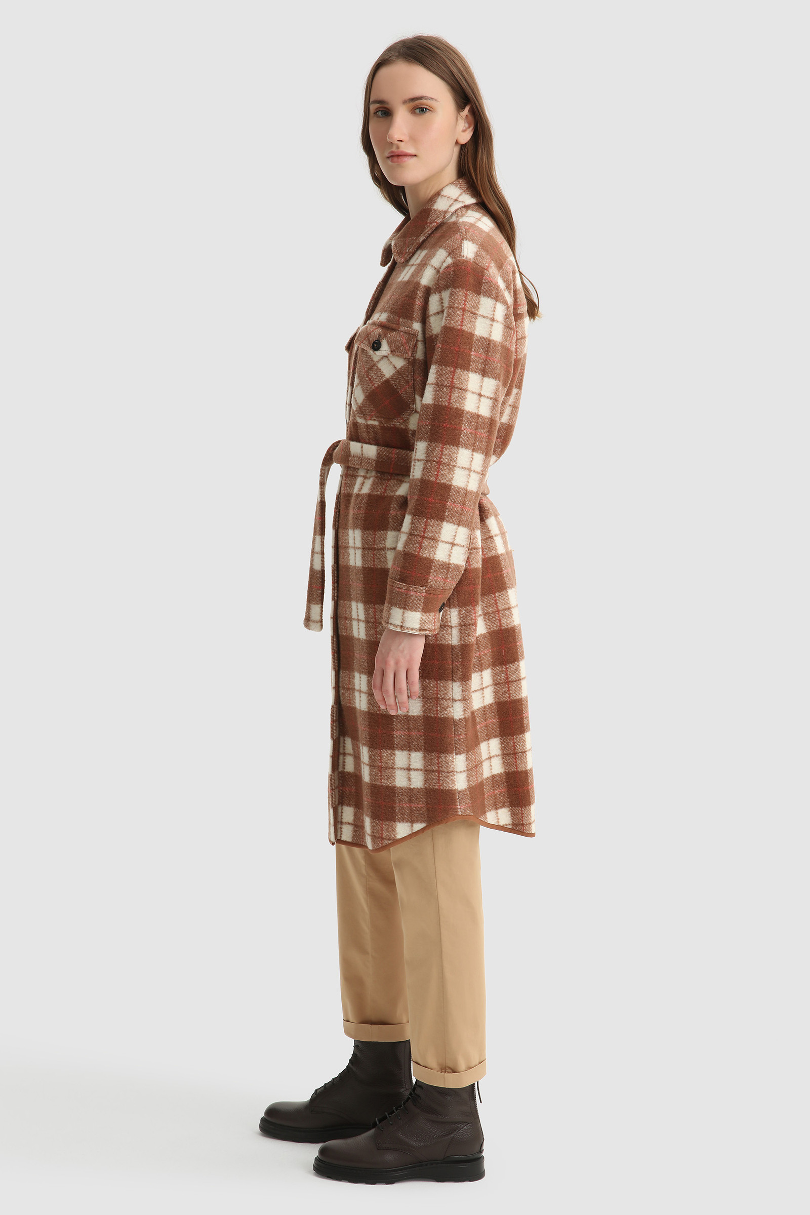 Gentry Long Overshirt with Belt Brown photo 3 | Woolrich