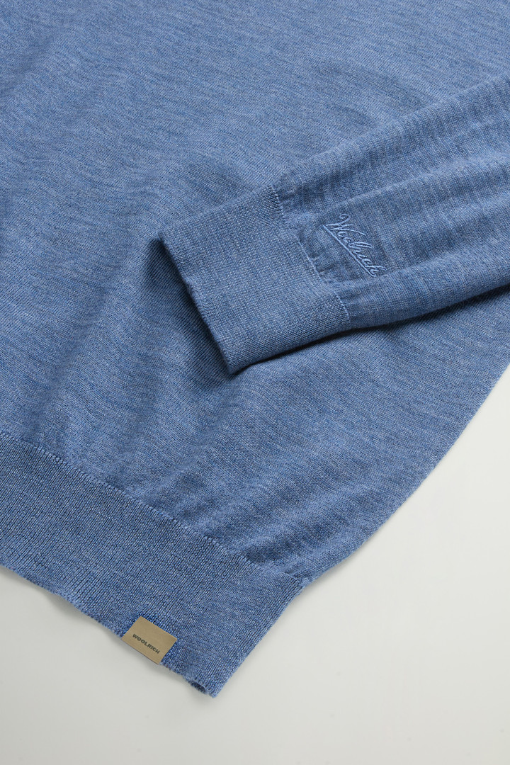 Crewneck Sweater in Pure Merino Virgin Wool Blue photo 7 | Woolrich