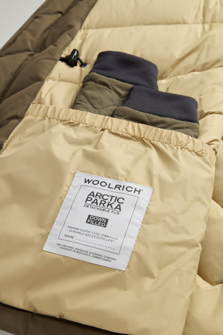 Arctic Parka in Ramar Cloth with Detachable Fur Trim Green photo 11 | Woolrich