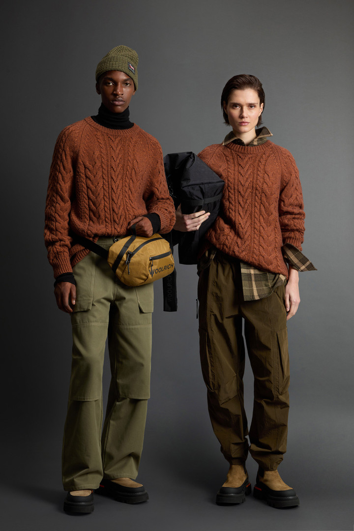 Pullover mit Rundhalsausschnitt aus Baumwoll-Woll-Mischung by Todd Snyder Braun photo 1 | Woolrich