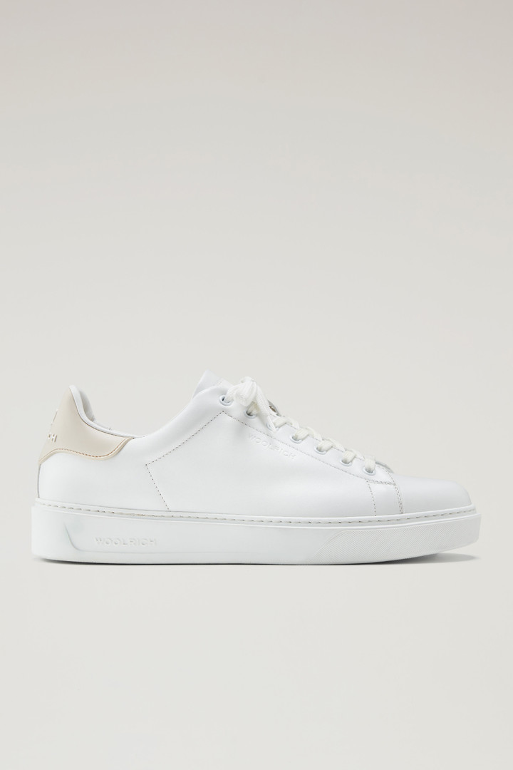 Leather Classic Court Sneakers with Contrasting Details White photo 1 | Woolrich