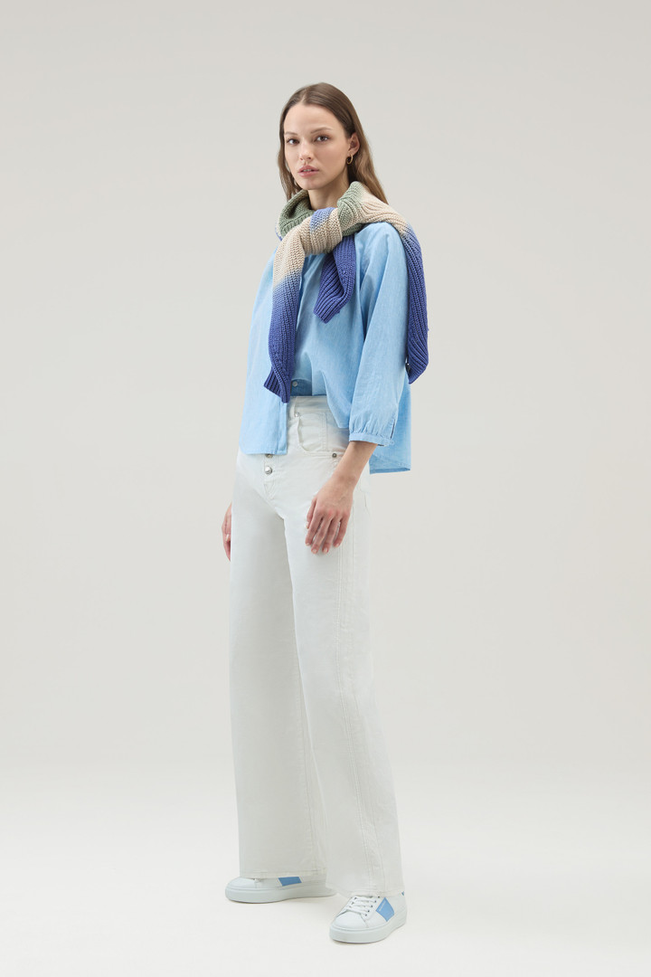 Camicia alla coreana in misto lino e cotone Blu photo 2 | Woolrich