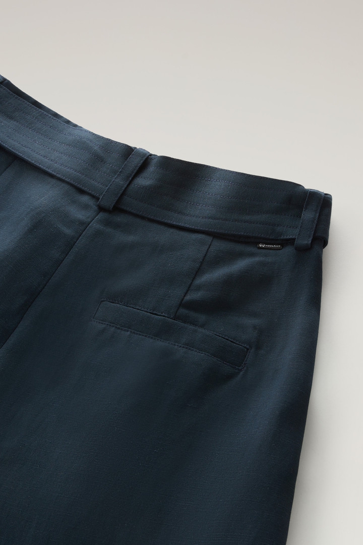 Pantaloni in misto lino con cintura in tessuto Blu photo 7 | Woolrich