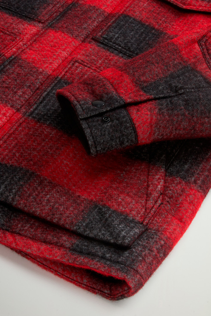 Overshirt in Italian Wool Blend with Checked Pattern by Todd Snyder Red photo 7 | Woolrich