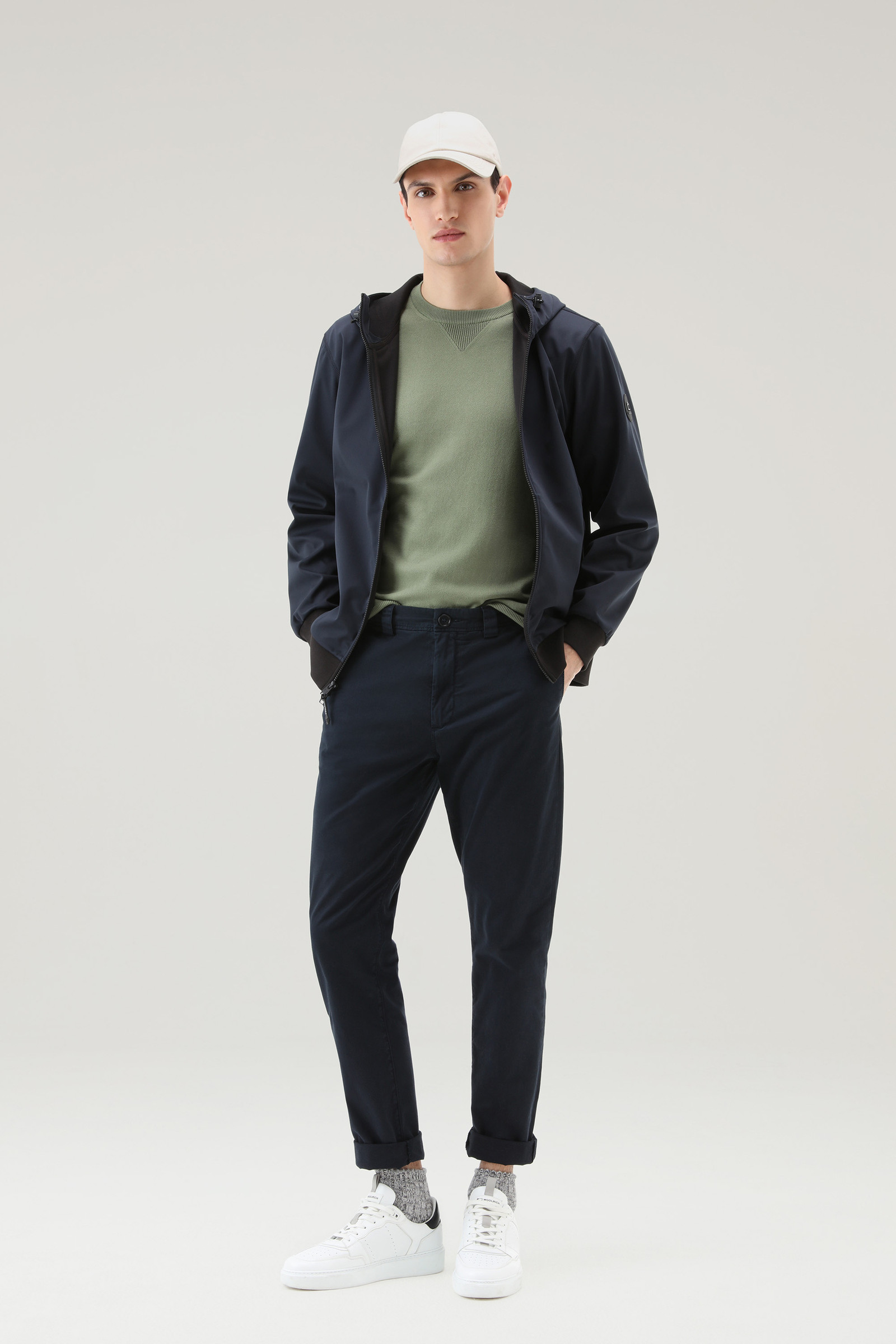 Crewneck Sweater in Pure Cotton Green photo 2 | Woolrich