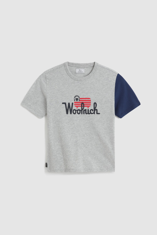 T-shirt Flag en coton bio pour garçon grey | Woolrich
