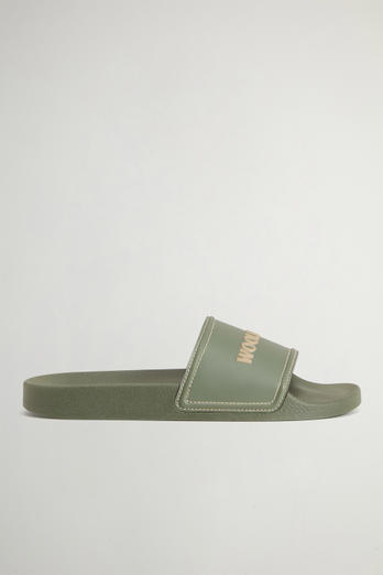 Slide Sandals with Logo Green photo 1 | Woolrich