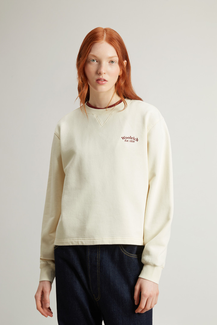 Crewneck Sweatshirt in Pure Cotton White photo 1 | Woolrich