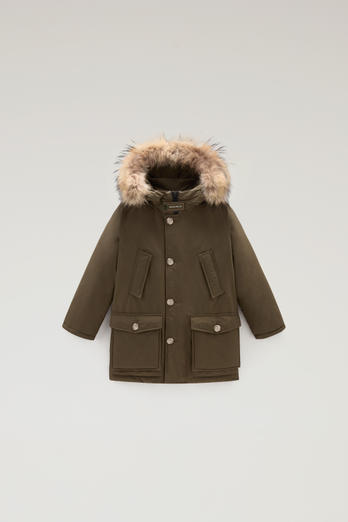 Arctic Parka en Ramar Cloth pour garçon avec fourrure amovible Vert | Woolrich