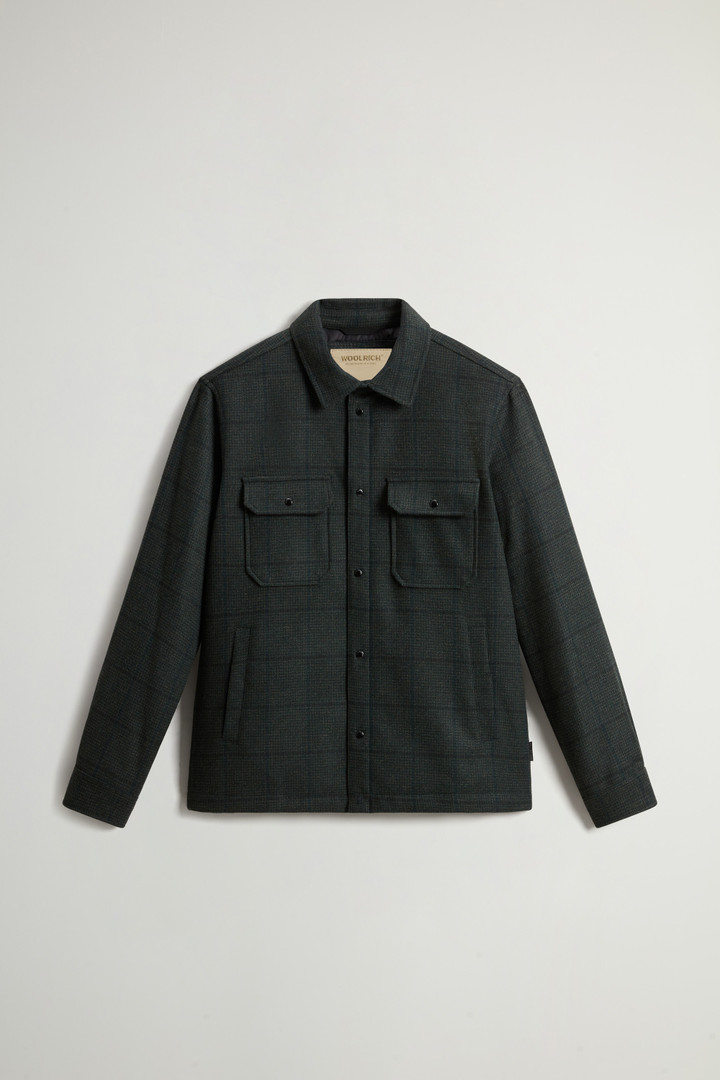 Kariertes, wattiertes Alaskan Overshirt aus italienischer Wollmischung Grün photo 5 | Woolrich