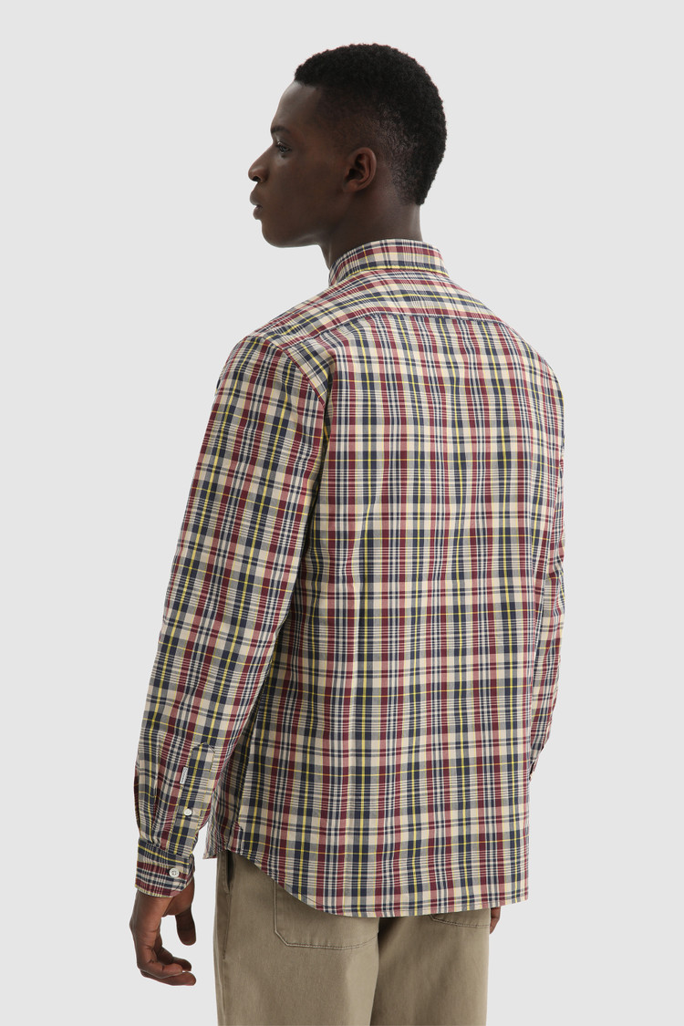 Chemise en popeline de coton en fil teinté