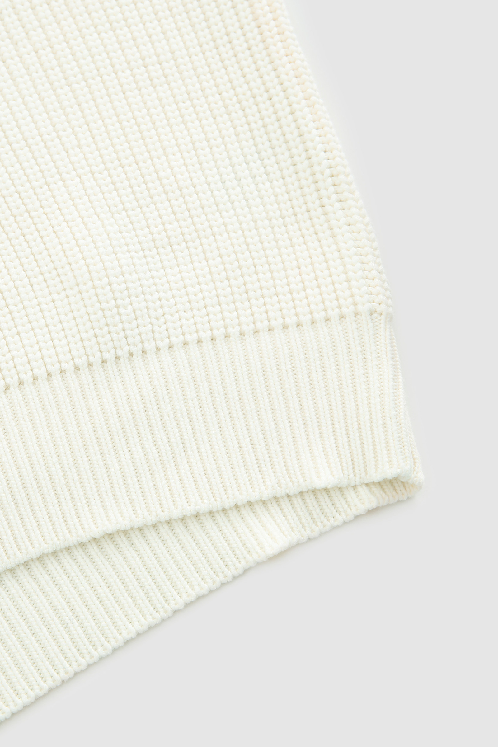 Pull à col en V en coton doux blanc photo 7 | Woolrich