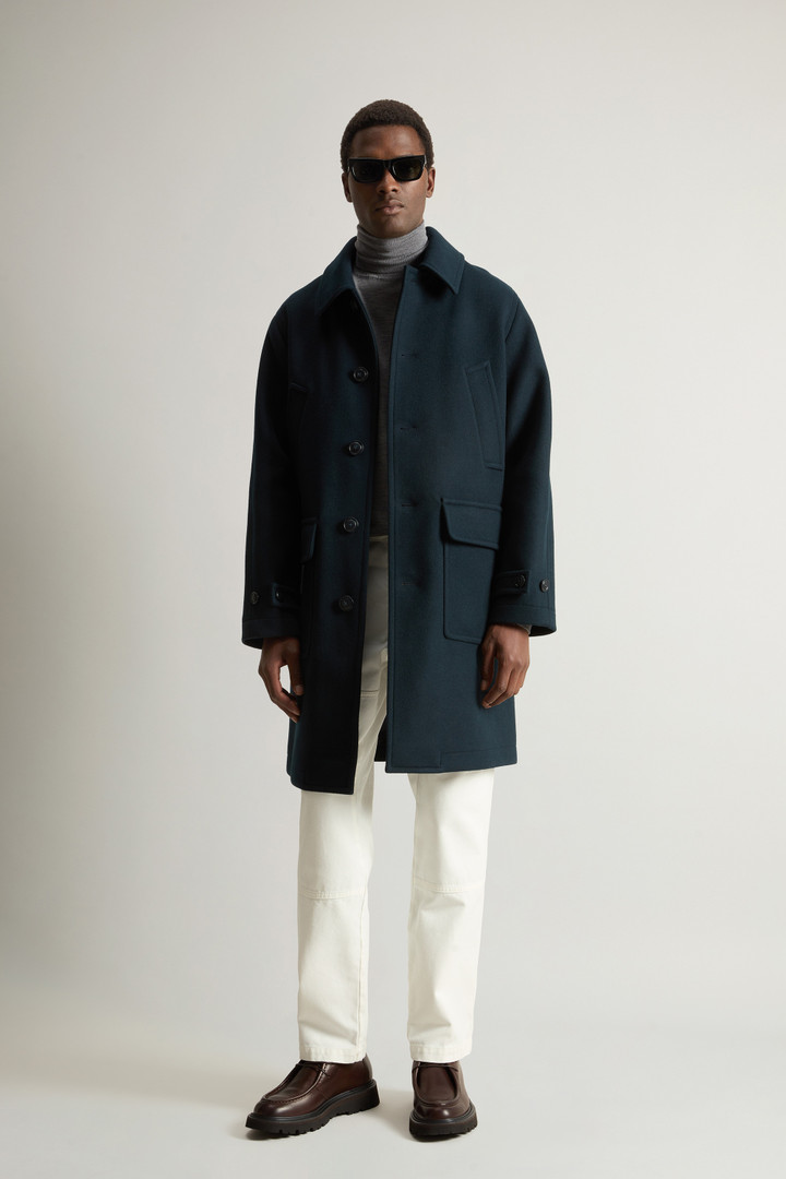 Melton Virgin Wool Blend Coat Blue photo 2 | Woolrich