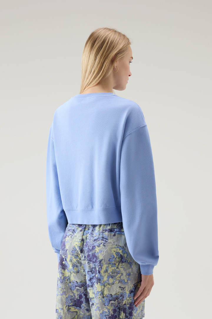 Zuivere katoenen sweater met ronde hals en geborduurd logo Blauw photo 3 | Woolrich