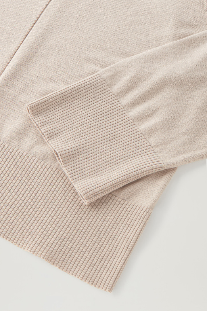 T-shirt à col ras-du-cou en coton et cachemire mélangés Beige photo 7 | Woolrich
