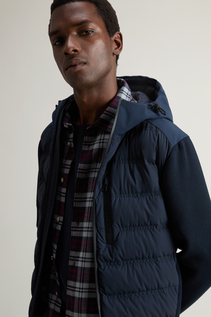 Bering Hybrid Jacket in Stretch Nylon with Matte Finish Blue photo 4 | Woolrich